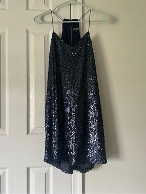 Express Navy Sequin Mini Dress XS Party Cocktail Holiday New Years